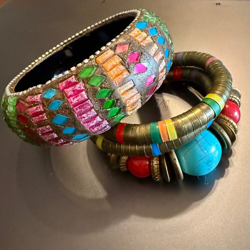 Colorful Ethnic Boho Adjustable Wrap Bracelet & Bangle